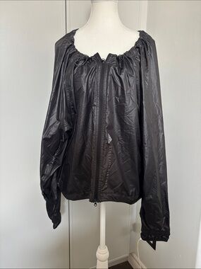 Adidas Stella McCartney Black Lightweight Zip-Front Windbreaker Jacket